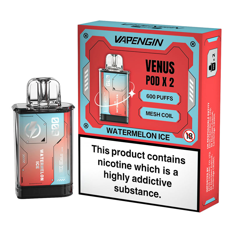Pack of Two Vapengin Venus Pre-filled Pods - Watermelon Ice Flavour
