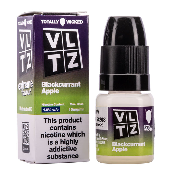 Blackcurrant Apple 10ml nic salt e-liquid with box.