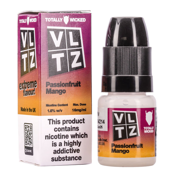 Passion Fruit Mango 10ml nic salt e-liquid with box.