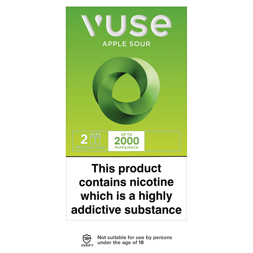 vuse vpro pods apple sour 2000