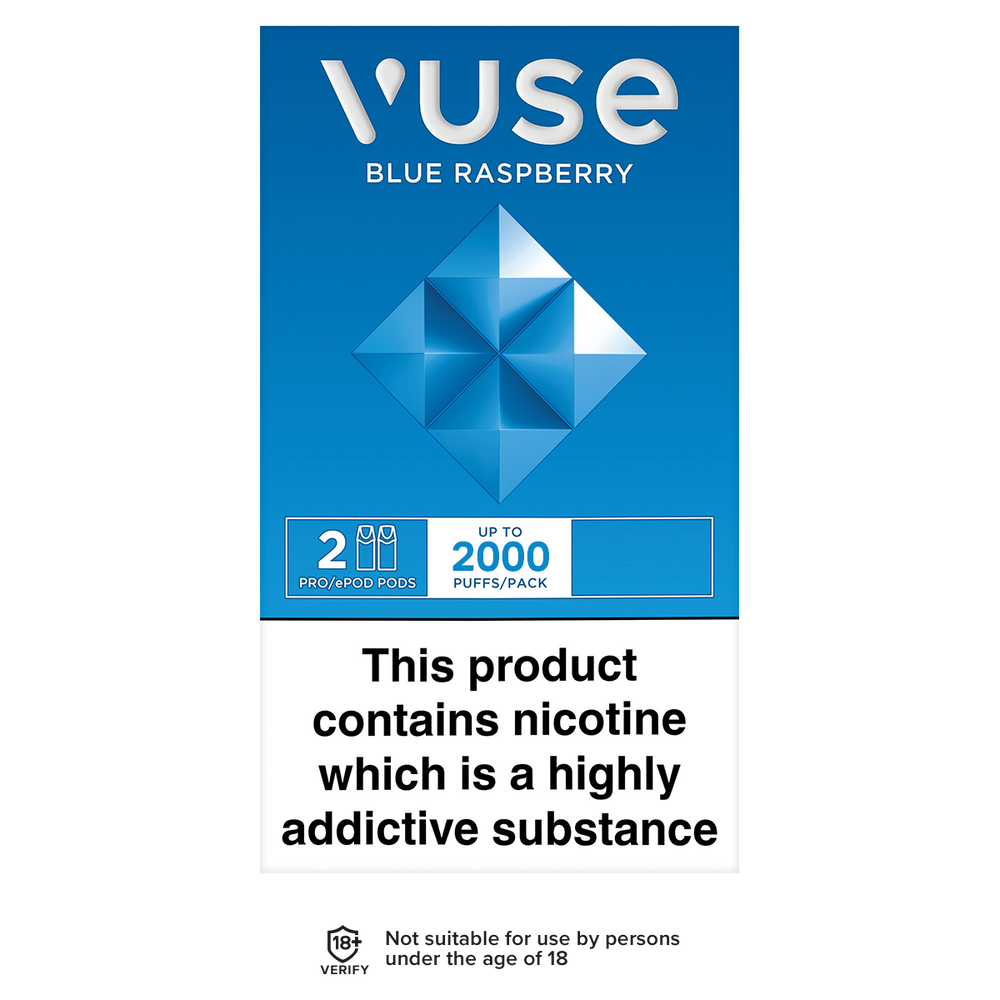 vuse vpro pods blue raspberry 2000