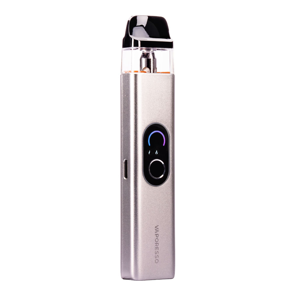 Silver Vaporesso Xros 4 pod vape kit.