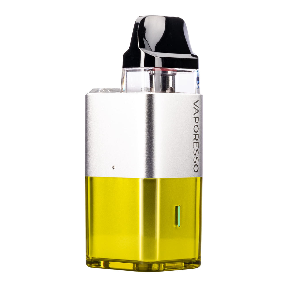 Cyber Lime Vaporesso Xros Cube Side Angled Image.