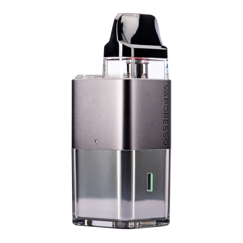 Grey Vaporesso Xros Cube Side Angled Image.