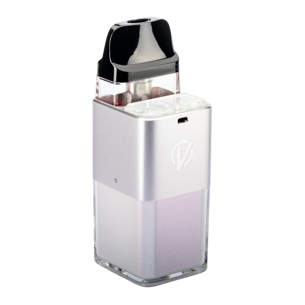 Silver Vaporesso Xros Cube Back Angled Image.