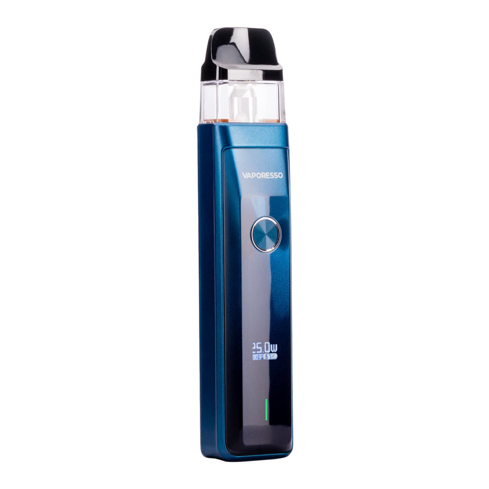 Front image of Blue Vaporesso Xros Pro pod kit.