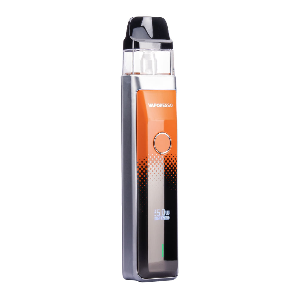 Front image of Orange Vaporesso Xros Pro pod kit.