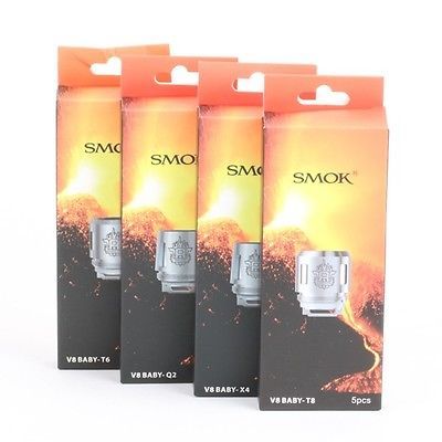Smok TFV8 Baby Coils, compact but still packing a punch.  Royal Flush Vape