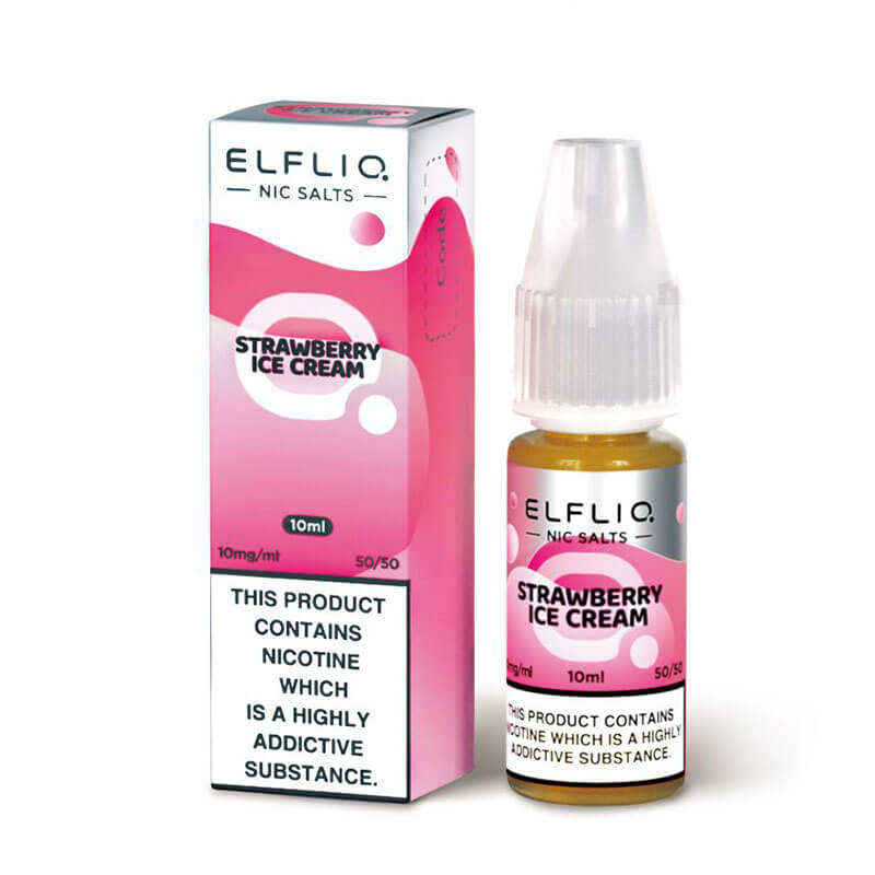 Elf Bar ELFLIQ - Strawberry Ice Cream Nic Salt E-Liquid | 10ml Royal Flush Vape Elf Bar ELFLIQ - Strawberry Ice Cream Nic Salt E-Liquid | 10ml Royal Flush Vape