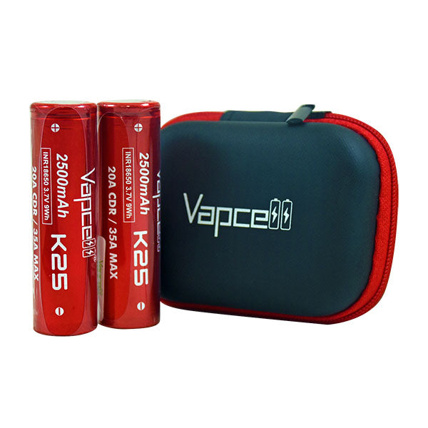 K25 2500mah 20A 18650 Battery (2 Pack) by Vapcell